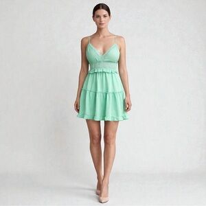 Iris Green Tiered Sundress – Size Medium